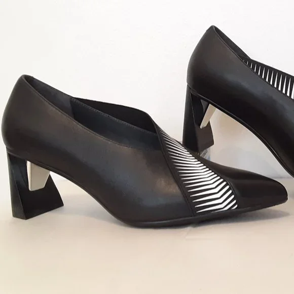 NIB UN UNITED NUDE ZINK PEEK PUMP MID HEEL IN BLACK - Picture 3 of 8